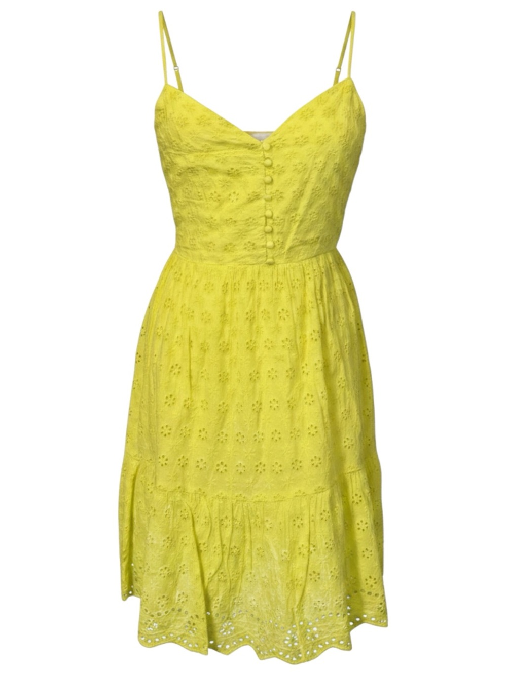alice + olivia Yellow Eyelet Spagetti Strap Sundress  Size 0 | NWT